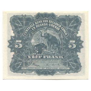 Belgian Congo 5 Francs 1952