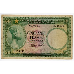 Belgian Congo 50 Francs 1955