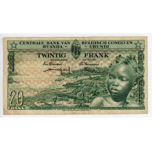 Belgian Congo 20 Francs 1957
