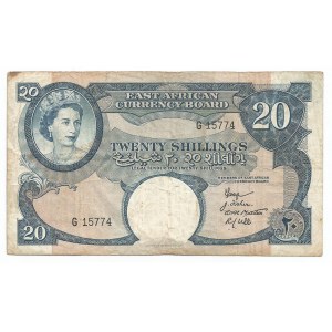 East Africa 20 Shillings 1958 - 1960 (ND)