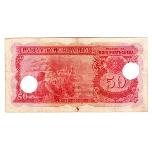 India Portuguese 50 Rupias 1945 Canceled