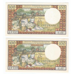 Madagascar 2 x 100 Francs 1970 - 1973 (ND)