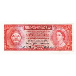 British Honduras 5 Dollars 1970