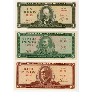 Cuba Lot of 3 Banknotes 1967 - 1990