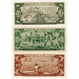 Cuba Lot of 3 Banknotes 1967 - 1990