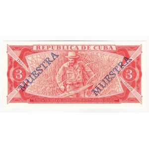 Cuba 3 Pesos 1988 Specimen