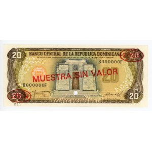 Dominican Republic 20 Pesos Oro 1987 Specimen