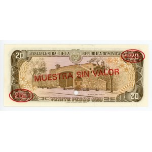 Dominican Republic 20 Pesos Oro 1987 Specimen
