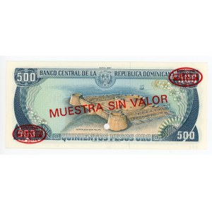 Dominican Republic 500 Pesos Oro 1987 Specimen