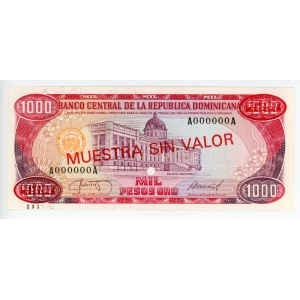 Dominican Republic 1000 Pesos Oro 1987 Specimen