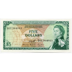 East Caribbean States 5 Dollars 1965 (ND)