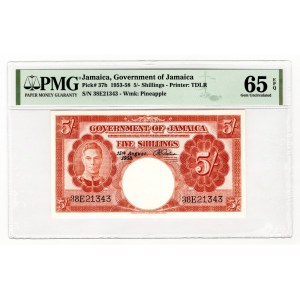 Jamaica 5 Shillings 1958 PMG 65 EPQ