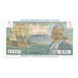 Saint Pierre & Miquelon 5 Francs 1950 - 1960 (ND)