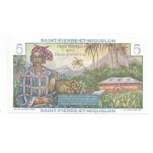 Saint Pierre & Miquelon 5 Francs 1950 - 1960 (ND)