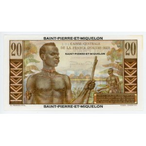 Saint Pierre & Miquelon 20 Francs 1950 - 1960 (ND)