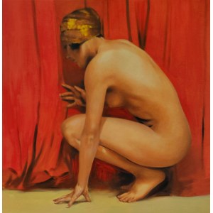 Jan Dubrowin (ur.1957), Czerwona draperia, 2021