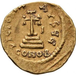 Byzanc, Heraclius a Heraclius Constantinus, 613 - 638, Solidus, HERACLIUS.ET.HERA.CONST.P.F.AVG.,