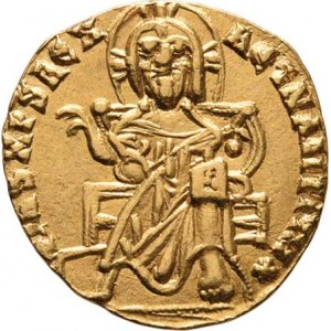 Byzanc, Basil I. a Constantinus, 868 - 879, Solidus, BASILIOS.ET.CONSTANT.AVGG.B., dvojportrét