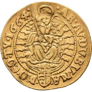 Leopold I., 1657 - 1705, Dukát 1664 KB, Kremnica, Nech.1014, Husz.1320,