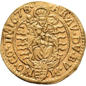 Leopold I., 1657 - 1705, Dukát 1678 KB, Kremnica, Nech.1028, Husz.1321,