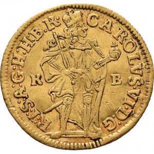 Karel VI., 1711 - 1740, Dukát 1719 KB, Kremnica, Hal.551, Husz.1585, 3.432g,
