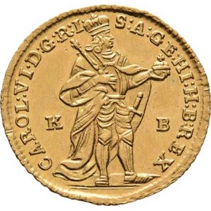 Karel VI., 1711 - 1740, Dukát 1735 KB, Kremnica, Hal.552, Husz.1586, M-A.235,