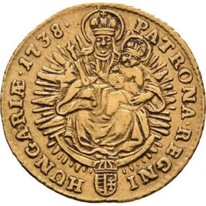 Karel VI., 1711 - 1740, Dukát 1738 KB, Kremnica, Hal.552, Husz.1586, M-A.238,