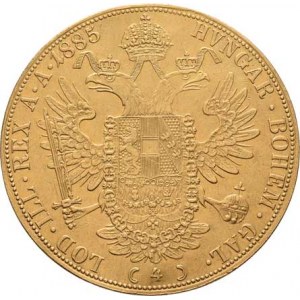 František Josef I., 1848 - 1916, 4 Dukát 1885 (pouze 28.000 ks), 13.815g, nep.hr.,