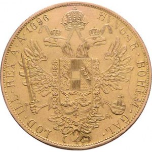 František Josef I., 1848 - 1916, 4 Dukát 1896 (pouze 49.000 ks), 12.677g, kontramarka