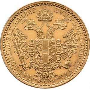 František Josef I., 1848 - 1916, Dukát 1862 A, 3.486g, nep.hr., nep.rysky, krásná