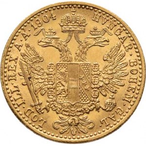 František Josef I., 1848 - 1916, Dukát 1904, 3.487g, hr., nep.rysky, pěkná patina,