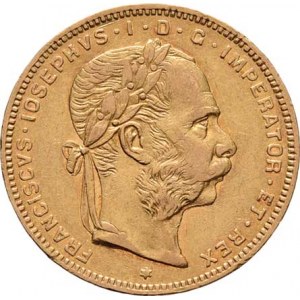 František Josef I., 1848 - 1916, 8 Zlatník 1875 (pouze 86.000 ks), 6.407g, dr.hr.,