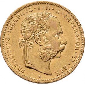 František Josef I., 1848 - 1916, 8 Zlatník 1876, 6.434g, dr.hr., nep.rysky, téměř