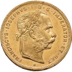 František Josef I., 1848 - 1916, 8 Zlatník 1887, 6.449g, nep.hr., nep.rysky
