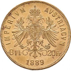 František Josef I., 1848 - 1916, 8 Zlatník 1889, 6.454g, nep.rysky