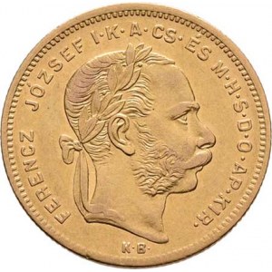 František Josef I., 1848 - 1916, 8 Zlatník 1879 KB, 6.427g, dr.hr., nep.rysky, pěkná