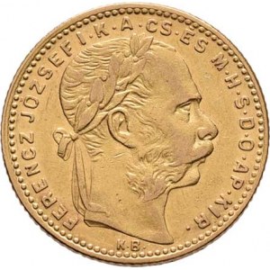 František Josef I., 1848 - 1916, 8 Zlatník 1884 KB, 6.420g, nep.hr., dr.rysky, pěkná