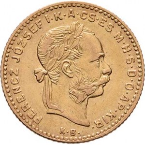 František Josef I., 1848 - 1916, 4 Zlatník 1888 KB (pouze 49.000 ks), 3.198g,