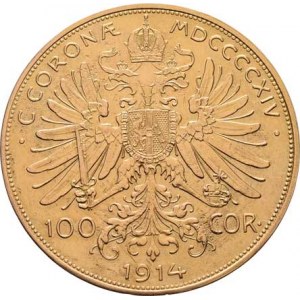 František Josef I., 1848 - 1916, 100 Koruna 1914 (pouze 1.195 ks), 33.676g, dr.hr.,
