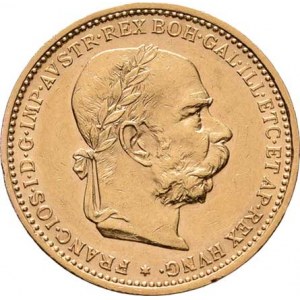 František Josef I., 1848 - 1916, 20 Koruna 1896, 6.768g, dr.hr., nep.rysky, pěkná