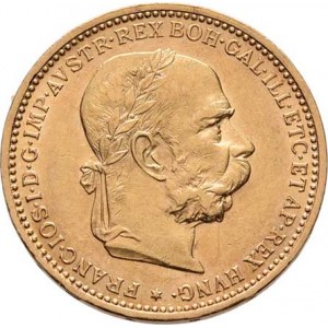 František Josef I., 1848 - 1916, 20 Koruna 1898, 6.766g, nep.rysky