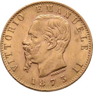Itálie, Viktor Emanuel II., 1861 - 1878, 20 Lira 1873 M/BN, Milano, KM.10.3 (Au900), 6.450g,