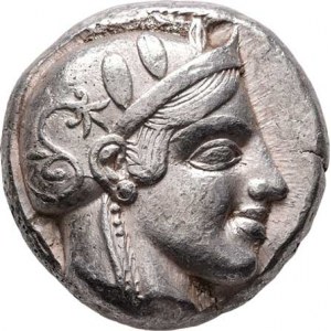 Attika, Atény, 455 - 449 př.Kr., AR Tetradrachma, Hlava Atény zprava / sova zprava,