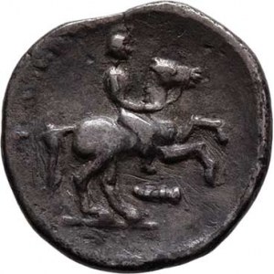 Makedonie, Filip II., 359 - 336 př.Kr., AR Hemidrachma, Hlava vpravo / jezdec vpravo, nápis,