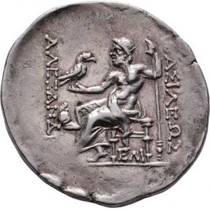 Makedonie, Alexandr III., 336 - 323 př.Kr., AR Tetradrachma posmrtná, zn.přilba - ELI, hlava
