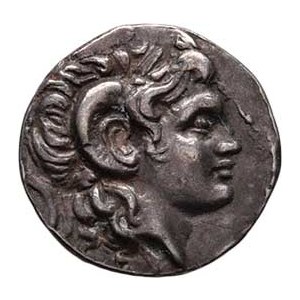 Thrakie, Lysimachos, 323 - 281 př. Kr., AR Obol, Alexandr III. jako Zeus Amón / sedící