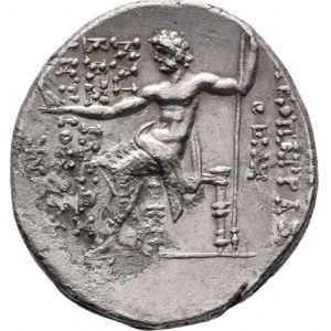 Syrie, Kleopatra a Antiochos VIII., 125 - 121 př.Kr., AR Tetradrachma, dvojportrét zprava / sedící