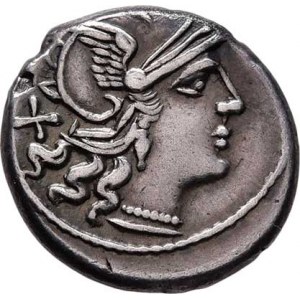 C.Maianius, 153 př.Kr., AR Denár, Hlava Romy, zn.X/ Victoria na bize zprava