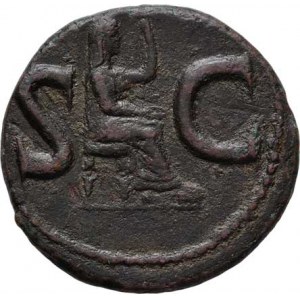 Augustus - posmrtná ražba za Tiberia, AE As, Rv:S.C., sedící Livia zprava, S.425, RIC.72