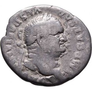 Vespasianus, 69 - 79, AR Denár, Rv:PON.MAX.TR.P.COS.II., Victorie na